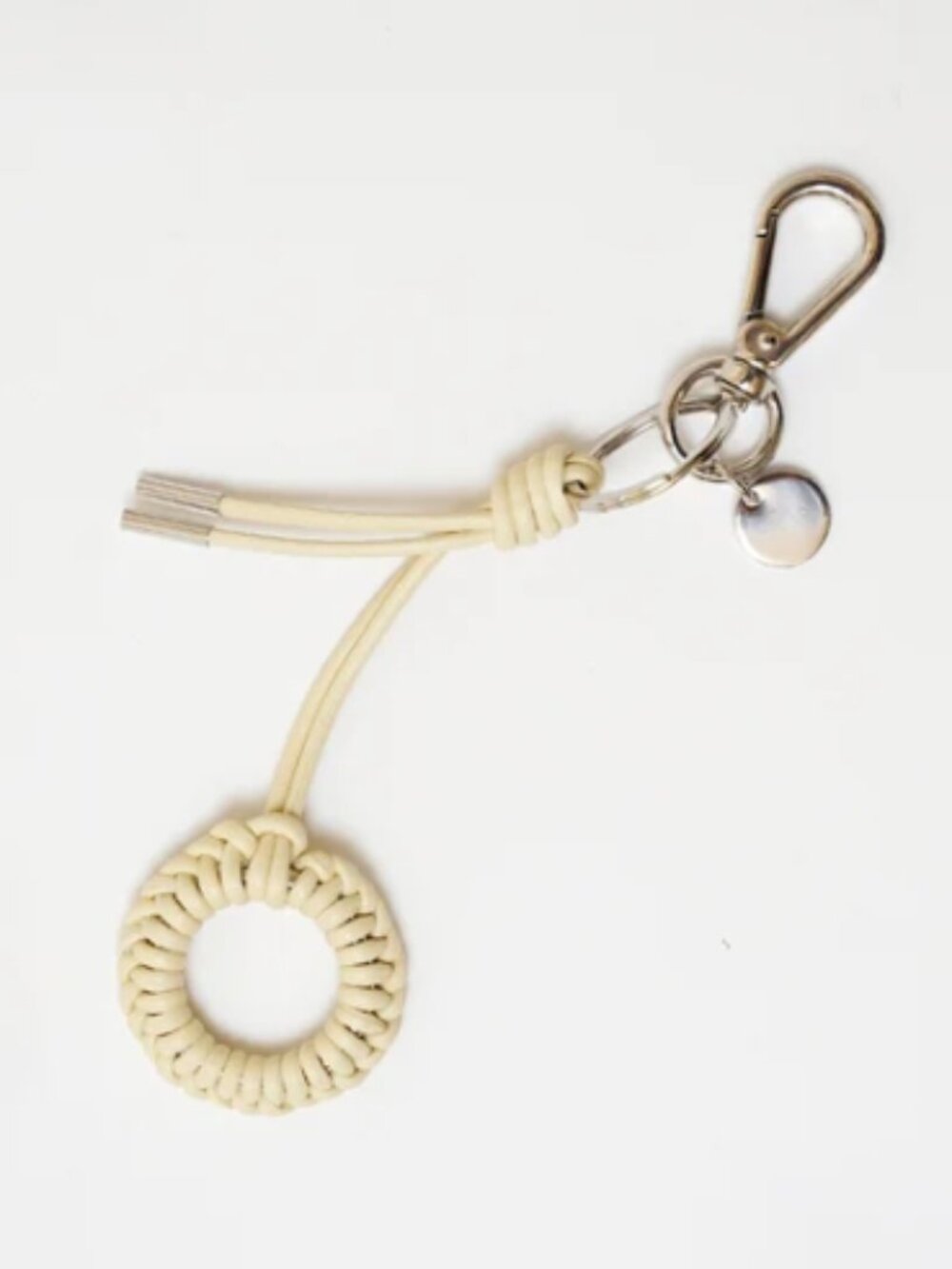 ITTI Cristy Knot Finger Circle Charm RAPTO JP Ivory Leather NWT Japan